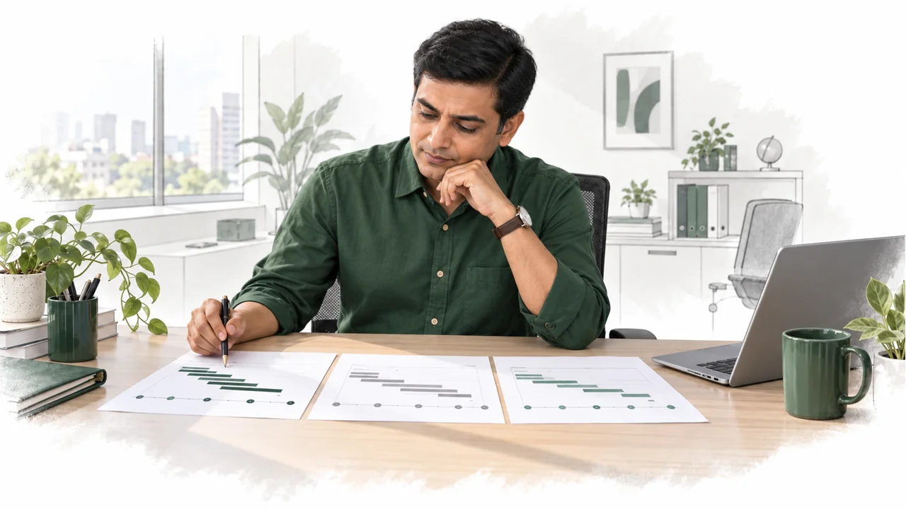 A manager compares project timelines to investigate recurring delays.